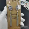 Brincos Mongóis femininos estilo étnico brincos de franja longa elementos mongóis joias de imitação de prata atacado