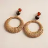 Pendientes de Corazón de Madera Color Café Transfronterizos Europeos y Americanos, Pendientes Estilo Retro Maillard, Pendientes de Diseño de Nicho para Mujer