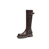 Botas de cano alto novas e estilosas com bico redondo e sola grossa de 5,5 cm, emagrecedoras e versáteis, estilo britânico, elegantes e adequadas para o trabalho, Botas Martin