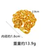 Anillo Mariposa Flor Estilo Étnico de Moda, Elegante Oro de Arena Vietnamita Incrustado con Corona de Circonita Anillo Hueco para Dedo Índice Suministro de Joyería