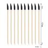 Palito de Laranjeira de Madeira Dupla Face Transfronteiriço Lixamento Areia Preta Manicure Polimento Ferramenta Sinalização de Madeira Lixamento Palito de Madeira Manicure Multifuncional Furador de Bolinhas