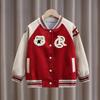 Chaqueta de béisbol de moda para niñas, para estudiantes de primaria y secundaria, para niñas, primavera y otoño, nueva chaqueta deportiva de estilo occidental con color en contraste.