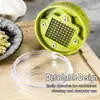 1 Peça Mini Picador e Espremedor de Alho VERDE com Recipiente, Triturador Manual de Alho, Ferramenta Manual de Aço Inoxidável para Fatiar e Picar Alho Zoom