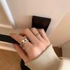 Anillo de apertura con perla de metal irregular con diseño de nicho para mujer, estilo vintage, personalizado, sencillo y elegante.