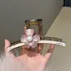 Novo Estilo de Presilha de Cabelo 2026 com Toque de Luxo, Piranha Floral Simples, Presilha de Garra Grande de Acrílico para Cabelos Grossos