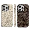 Capa de Celular Maillard Retro Estampa de Leopardo para Apple 16E, Estilo Único de Garota Popular de Nicho, Capa Protetora Anti-Queda de Camada Dupla
