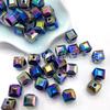 Contas quadradas de cor sólida de 10 mm coloridas AB cor faça você mesmo corrente de telefone celular colar pulseira acessórios material colorido atacado