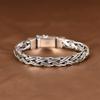 Pulseira de Prata S925 Rei Cervo Dourado joias de prata vintage desgastadas corrente de chicote trançada pulseira larga masculina joias de corrente de prata
