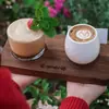 Juego de Bandeja para Tazas de Sake Tabla de Madera Agujero Doble para Taza Tarjeta Posavasos para Degustación de Café Preparado a Mano Café 3 Bandejas Bandeja de Madera