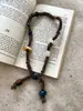 Cuerda de Algodón Trenzada Resina Redonda con Perlas Cadena Ajustable para Suéter Collar Bohemio Nicho Collar de Gama Alta para Mujeres