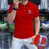 Polo de manga corta con logotipo distintivo para hombre, transpirable, de alta gama, estilo europeo, moderno, ligero, de lujo, de calidad sólida, 2025