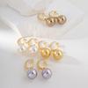 Pendientes de Moda Francesa de Alto Sentido para Viajero Estilo Chanel Geométricos de Perlas Cobre Chapado en Oro Joyería para Mujer