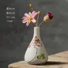 Mini jarrón de arena púrpura jarrón pequeño de cerámica decoración de plantas ins jarrón de flores secas artesanías hecho a mano