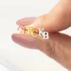Pendientes de Acero de Titanio con Combinación de Letras Inglesas Nuevas Transfronterizos Europeos y Americanos Acero Inoxidable Chapado en Oro de 18K Pendientes Personalizados Venta al por Mayor