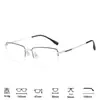 Armazones de Gafas Metálicos de Titanio Ultraligeros de Media Montura para Hombres, Gafas de Prescripción para Negocios, Luz Azul Anti-Reflejo, Lentes Sin Graduación, Adecuados para el Lugar de Trabajo y los Trayectos