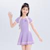 Maiô Infantil Puxa-Puxa para Meninas 2025 Novo Estilo, Modelo Saia Peça Única para Meninas Mais Velhas, Bebê Nadando Fonte Termal Atacado para Meninas