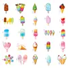 Pegatinas de Cono de Helado Nuevas Transfronterizas de 50 Piezas Coloridas de Verano Lindas Pegatinas de Material de Decoración de Cono de Helado