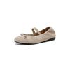 Bailarinas de Piel de Cabra Súper Suaves 2025 Otoño Lazo Mary Jane Punta Redonda Piel Genuina Zapatos de Suela Suave de Hada