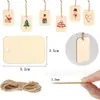 Piezas de Madera Rectangulares al por Mayor Transfronterizas Colgante DIY Decoración Marcapáginas en Blanco Etiquetas de Madera con Cordel de Yute