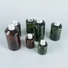 Em estoque 50-200ml frasco de ombro verde escuro com tampa de alumínio frasco secundário loção de orvalho puro embalagem secundária frasco de plástico fábrica atacado