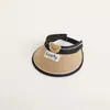 Sombrero de Sol Infantil con Protección UV y Ala Ancha para Verano, Recubrimiento de Goma Negra, Sombrero de Protección Solar para Ciclismo, Diseño de Dibujos Animados Estilo Japonés, Sombrero Parasol para Salidas, Sombrero de Sol para Niños