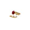 Joia de tesouro de cor direto da fábrica anel de rubi 4*6mm vermelho sangue de pombo natural antigo queimado cravejado em prata 925