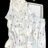 Pijama de Lunares con Lazo para Mujer, Conjunto de Dos Piezas Delgado de Verano con Mangas Cortas y Shorts que se Puede Usar Afuera, Ropa para Casa, Conjunto Estilo Ins
