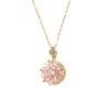 Collar para Mujer Moda Nicho Nuevo Diseño Colgante Celebridad de Internet Flor de Zircón Bauhinia Giratoria Temperamento Collar de Acero Titanio