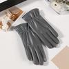 Guantes de Cuero para Mujer para Otoño e Invierno con Forro Polar para Heattech para Ciclismo y Conducción al Aire Libre, Cortavientos, Pantalla Táctil y a Prueba de Frío, Guantes de PU Multicolor Estilo Coreano