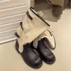 Botas de Plataforma Longas Femininas 2026 Nova Primavera/Outono Cor Blocada Retro Fivela de Couro Botas Martin Estilo Western Cano Alto Botas de Cavaleiro