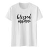 Camiseta casual de manga corta con estampado de letras para el Día de la Madre 'Summer mama', top para mujer, cuello redondo
