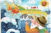Rompecabezas de madera de 60 piezas para niños, dibujos animados de animales, cuento de hadas, rompecabezas plano, juguete de bloques de construcción educativo para la primera infancia del bebé