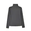 Camiseta Base de Manga Larga de Cuello Alto Mezclada con Cachemir, Ropa Térmica Ligera, Ropa Interior y Camiseta Exterior Casual Ajustada para Otoño e Invierno