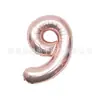 Balão de Filme de Alumínio Digital Novo de 18 polegadas Transfronteiriço EUA 0-9 Dourado e Prata Ouro Rosa Suprimentos de Decoração para Festa de Aniversário