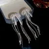 Aretes Ovalados Incrustados de Diamantes, Estilo Retro Europeo y Americano, Brillantes Pendientes de Plata para Noche de Lujo, Joyería de Nicho de Diseñador al por Mayor