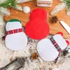 Decoración Navideña Decoración de Mesa Set de Cubiertos de Papá Noel Set de Vajilla para el Hogar Cuchillo de Muñeco de Nieve Navideño No Tejido