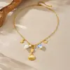 Serie Marina Nueva Transfronteriza Vacaciones de Verano Concha de Abanico Caracola Estrella de Mar Colgante Imprimido Pintado Amor Collar