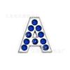 Acessórios de letras do alfabeto inglês com strass, totalmente furados, para usar com contas de alfabeto, pulseira de alfabeto DIY, coleira, acessórios para roupas e malas