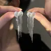 Pendientes Largos con Borla de Pedrería en Forma de Corazón para Mujer 2026 Nuevo Diseño Popular de Nicho Estilo Coreano de Alta Gama