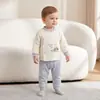 Conjunto separado acolchado para bebé cálido otoño e invierno ropa de otoño para bebés y niños pequeños pantalones de otoño ropa de protección para la barriga de cintura alta clase A para bebé