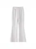 Calça de moletom branca pantalona para mulheres, coleção outono/inverno 2025, forrada com fleece, cintura alta, modelagem que emagrece, feita de algodão de alta qualidade, joggers casuais