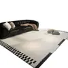 Alfombra Sencilla para Sala de Estar, Mesa de Café, Alfombrilla para Sofá, Cobertura Completa de Área Grande, Resistente a Manchas, Antideslizante, Alfombra de Noche para Dormitorio, Alfombrilla de Piso de Terciopelo de Cristal