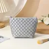 Bolsa de Maquillaje Minimalista Estilo Ins para Mujer, Bolso de Mano Pequeño Portátil para Viaje, Gran Capacidad, Tacto de Alta Gama, Bolsa de Almacenamiento de Algodón Rellena de Plumón