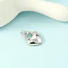 Pingente de Coração Feminino Estilo Coreano Coração a Coração Formato de Coração Cravejado com Strass Nicho Luxo Leve Corrente para Clavícula Prata Feminino Novo Atacado Simples