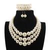 Set de Collar de Perlas Claviculares Europeas y Americanas Transfronterizas Collar de Perlas Transfronterizo Exagerado de Múltiples Capas 8880