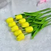 Flores Artificiais Atacado, Tulipas Mini de PU, com Vaso, Decoração de Casa, Adereços de Fotografia, Arranjos Florais de Luxo