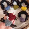 Diadema de Encaje con Estampado de Leopardo y Corazón para Mujer, Cuerda para el Cabello de Fieltro de Lana de Alta Gama, Banda Elástica de Alta Elasticidad, Accesorio para el Cabello para Mujer