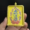 Artesanato Estilo Xizang Pequeno Pingente Thangka Liga de Zinco Pingente Thangka Amuleto de Buda Dourado