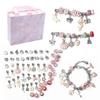 Caixa de Presente de Pulseira de Contas DIY Conjunto Rosa Azul Kit de Ferramentas para Fazer Pulseiras de Berloques Presente Meninas
