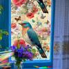 Xc9043 Comercio Exterior Racimo de Flores Láser Pájaros que Viven en el Hogar Decoración de Ventana de Vidrio Pegatinas Electrostáticas Mayoreo